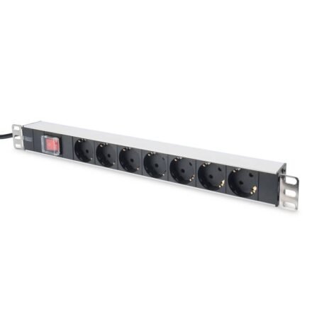 Digitus Aluminum outlet strip with switch | DN-95402 | Sockets quantity 7 DN-95402