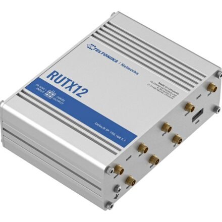 Teltonika Dual LTE Cat 6 Router | RUTX12 | 802.11ac | 867 Mbit/s | 10/100/1000 Mbit/s | Ethernet LAN (RJ-45) ports 4 | Mesh Support No | MU-MiMO Yes | 4G | Antenna type 4xSMA for LTE, 2xRP-SMA for WiFi, 1xRP-SMA for Bluetooth, 1xSMA for GNNS | 1 x USB A RUTX12000000
