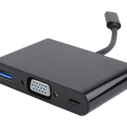 Cablexpert Cablexpert USB-C to 3-in-1 charging + VGA + USB3 adapter, Black | Cablexpert A-CM-VGA3in1-01