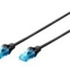 Digitus CAT 5e U-UTP | Patch cord | PVC AWG 26/7 | Boots with kink protection, strain relief and latch protection | Black | 1 m | Modular RJ45 (8/8) plug DK-1512-010/BL