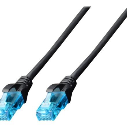 Digitus CAT 5e U-UTP | Patch cord | PVC AWG 26/7 | Boots with kink protection, strain relief and latch protection | Black | 3 m | Modular RJ45 (8/8) plug DK-1512-030/BL