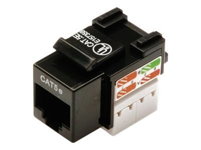 Digitus Class D CAT 5e Keystone Jack | DN-93501 | Unshielded RJ45 to LSA | Cable installation via LSA strips, color coded according to EIA/TIA 568 A & B; The Cat 5e keystone module supports transmission speeds of up to 1 GBit/s & 100 MHz in connection with cat. 5e or higher network installation cables | Black DN-93501