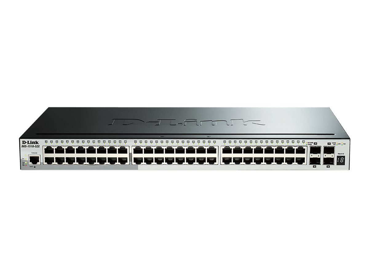 D-Link D-Link | Stackable Smart Managed Switch with 10G Uplinks | DGS-1510-52X/E | Managed L2 | Rackmountable | Gigabit Ethernet (copper) ports quantity 48 DGS-1510-52X/E