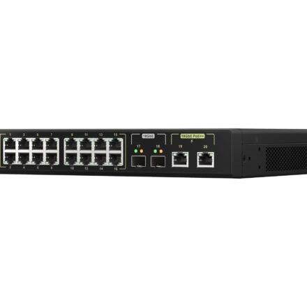 QNAP QNAP | 16 ports 2.5GbE RJ45 with PoE 802.3at (30W), 2 ports 10GbE SFP+, 2 ports 10GbE RJ45 with PoE 802.3bt (90W) | QSW-M2116P-2T2S | Web managed | Rackmountable | Power supply type Internal QSW-M2116P-2T2S
