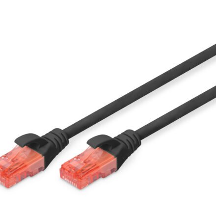 Digitus CAT 6 U-UTP | Patch cord | PVC AWG 26/7 | Black | 2 m | Modular RJ45 (8/8) plug DK-1612-020/BL