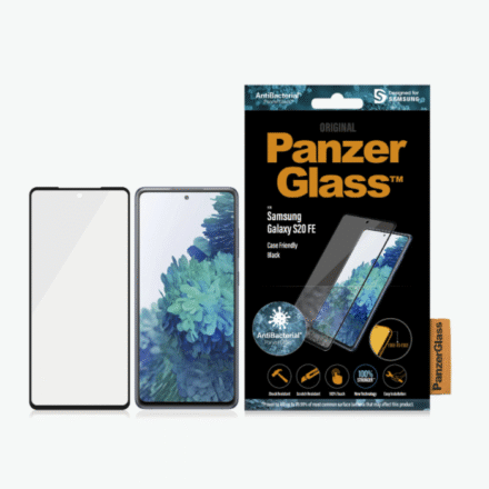 PanzerGlass PanzerGlass | Samsung | Galaxy S20 FE CF | Glass | Black | Works with face recognition and is compatible with the in-screen fingerprint reader; Case Friendly | Clear Screen Protector 7243