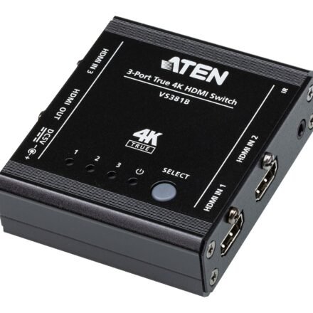 Aten Aten | 3-Port True 4K HDMI Switch | VS381B | Input: 3 x HDMI Type A Female; Output: 1 x HDMI Type A Female VS381B-AT