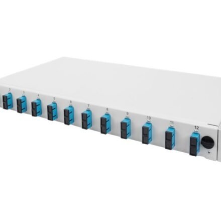 Digitus Fiber Optic Splice Box Front Panel, quick lock, 12x SC DX, 1U | DN-96200-QL | Grey DN-96200-QL