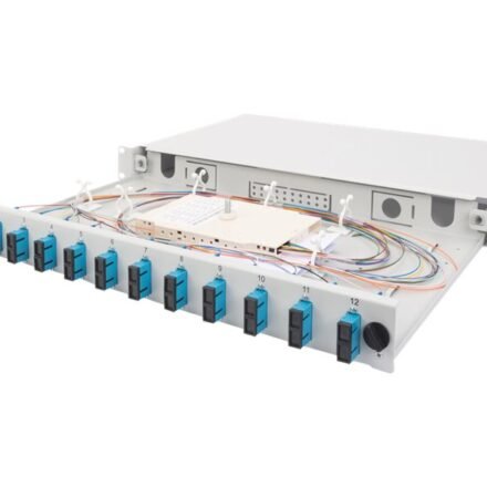 Digitus Fiber Optic Splice Box Front Panel, quick lock, 12x SC DX, 1U | DN-96200-QL | Grey DN-96200-QL
