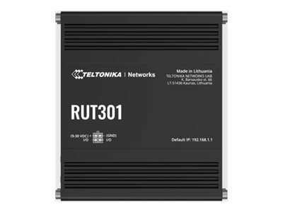 Teltonika Ethernet Router | RUT301 | No Wi-Fi | 10/100 Mbit/s | Ethernet LAN (RJ-45) ports 5 | Mesh Support No | MU-MiMO No | No mobile broadband RUT301000000