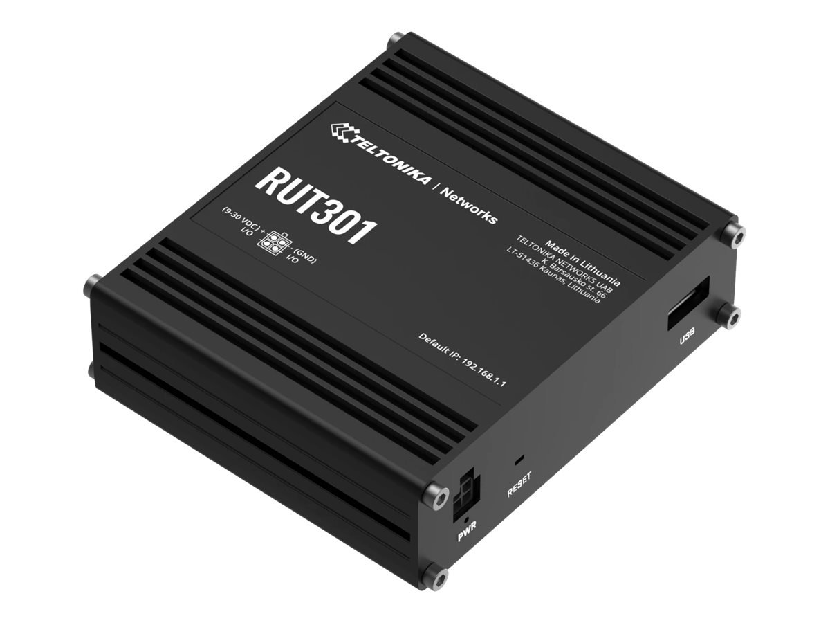 Teltonika Ethernet Router | RUT301 | No Wi-Fi | 10/100 Mbit/s | Ethernet LAN (RJ-45) ports 5 | Mesh Support No | MU-MiMO No | No mobile broadband RUT301000000