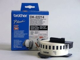 Brother Brother | DK-22214 Continuous Length Paper Label | Black, White | DK | 12mm | 30.5 m DK22214