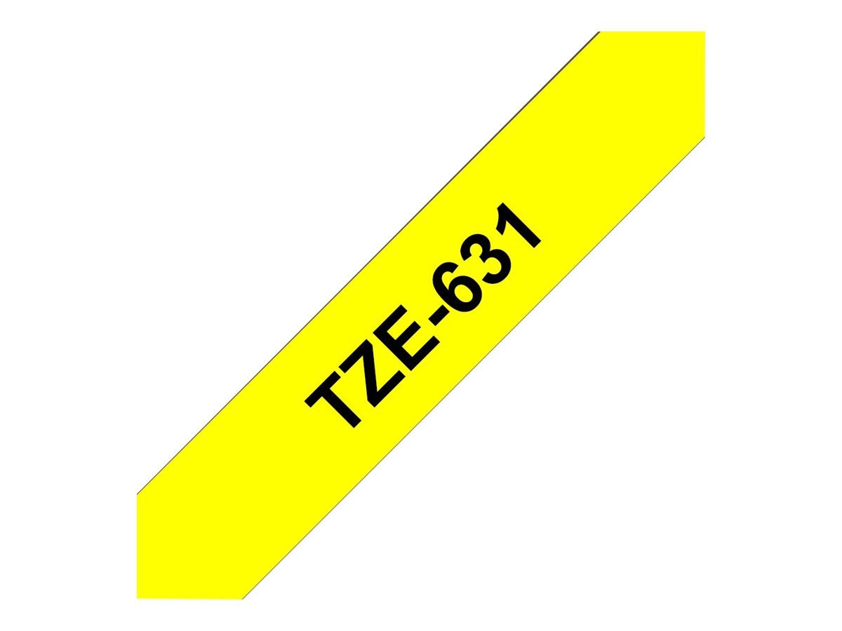 Brother Brother | TZe-631 Laminated Tape | Black on Yellow | TZe | 8 m | 1.2 cm TZE631
