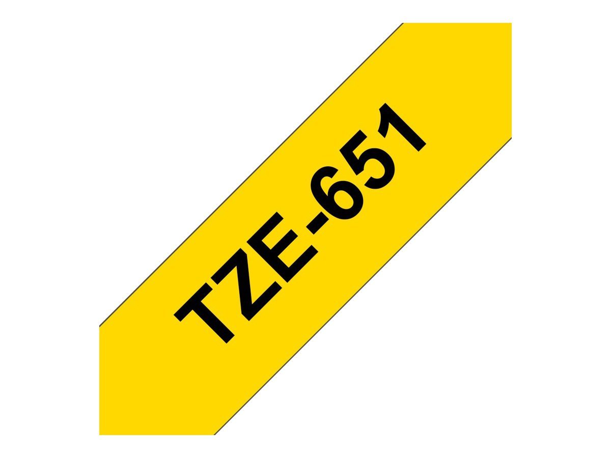 Brother Brother | TZe-651 Laminated Tape | Black On Yellow | TZe | 8 m | 2.4 cm tze651