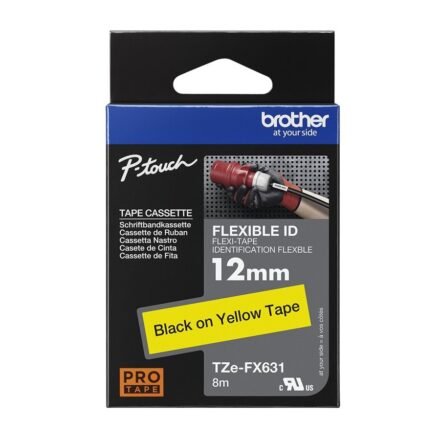 Brother Brother | TZe-FX631 Flexible ID Laminated Tape | Black on Yellow | TZe | 8 m | 1.2 cm TZEFX631
