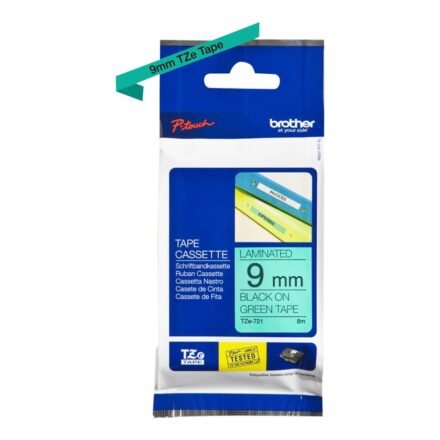 Brother Brother TZ-E721, 9mm black on green tape | Brother TZE721