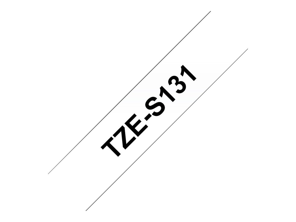 Brother Brother | TZe-S131 Strong Adhesive Laminated Tape | Black on Clear | TZe | 8 m | 1.2 cm TZES131