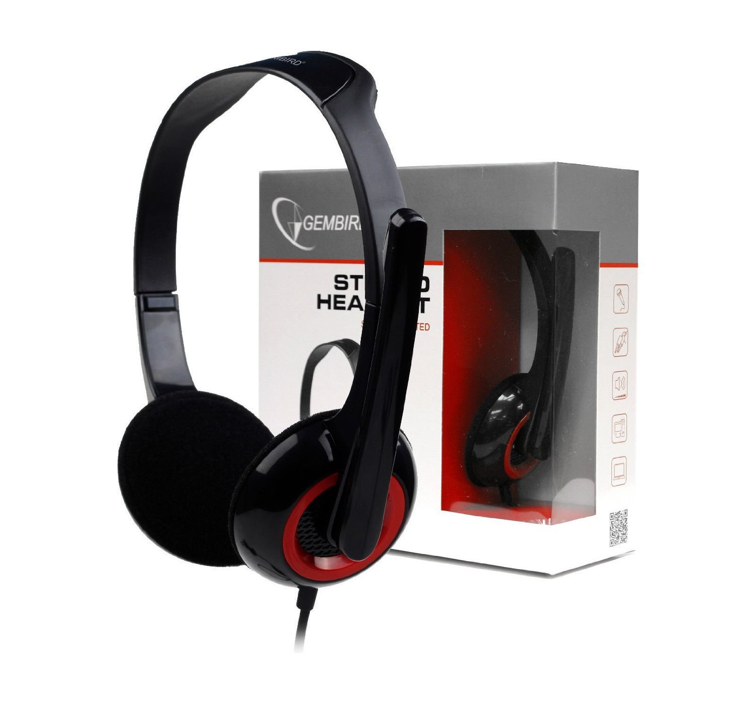 Gembird Gembird | MHS-002 Stereo headset | Built-in microphone | 3.5 mm | Black/Red MHS-002