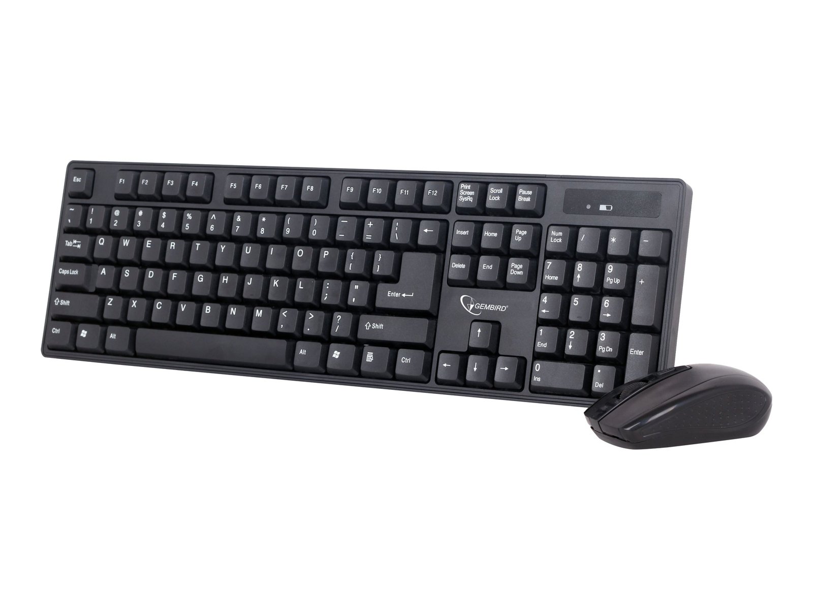 Gembird Gembird | Keyboard and mouse | KBS-W-01 | Keyboard and Mouse Set | Wireless | Mouse included | Batteries included | US | Black | 390 g | Numeric keypad KBS-W-01