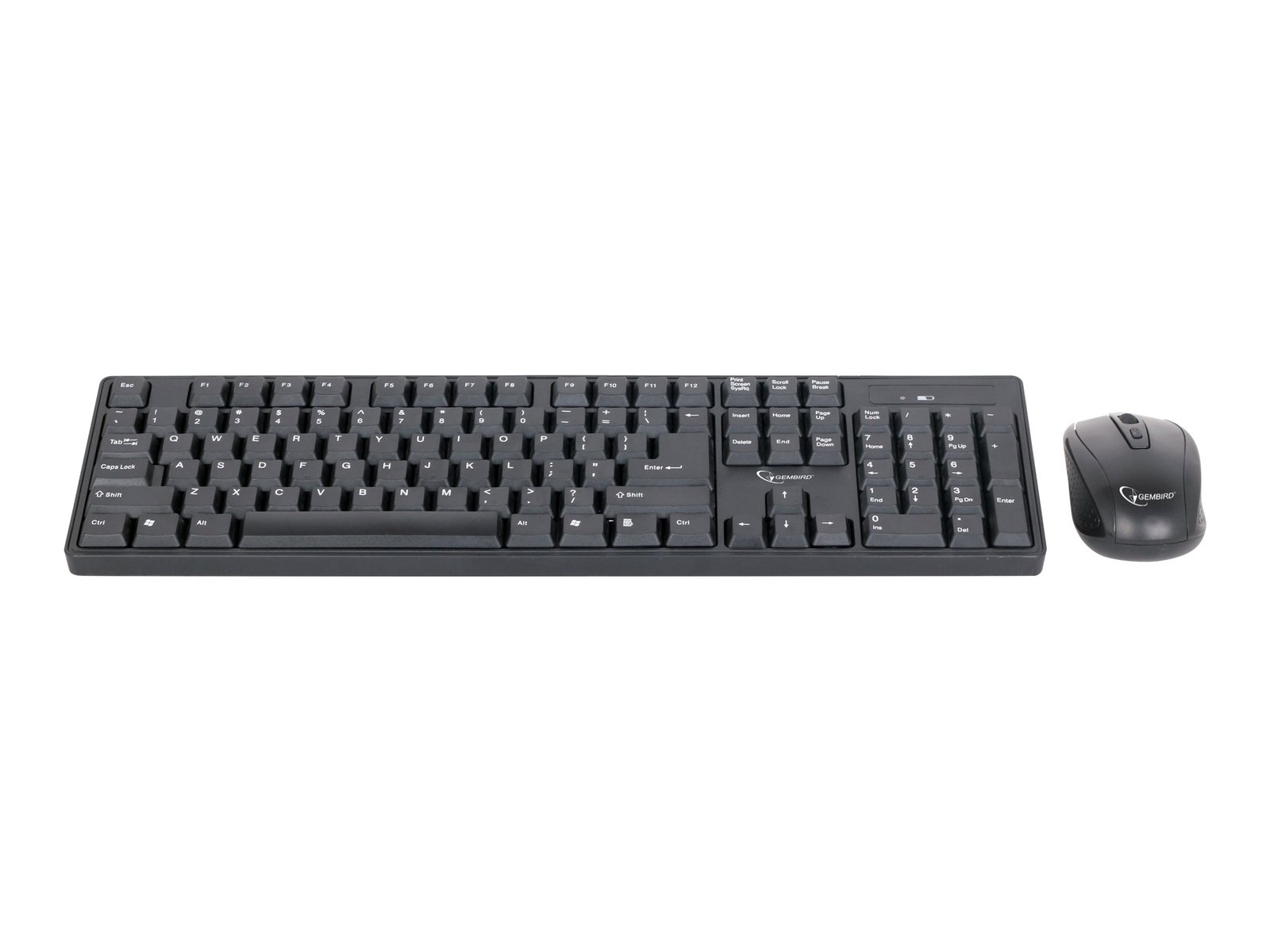Gembird Gembird | Keyboard and mouse | KBS-W-01 | Keyboard and Mouse Set | Wireless | Mouse included | Batteries included | US | Black | 390 g | Numeric keypad KBS-W-01
