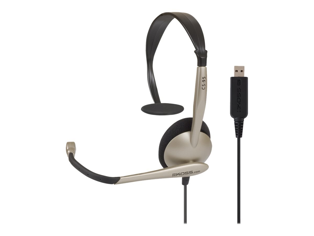 Koss Koss | Headphones | CS95 USB | Wired | On-Ear | Microphone | Black/Gold 195512
