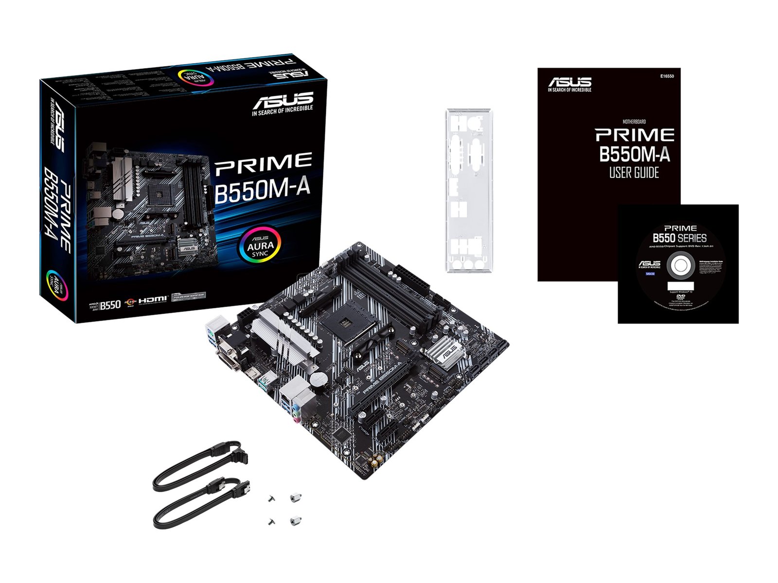 Asus Asus | PRIME B550M-A | Processor family AMD | Processor socket AM4 | DDR4 | Memory slots 4 | Supported hard disk drive interfaces M.2, SATA | Number of SATA connectors 4 | Chipset AMD B | Micro ATX 90MB14I0-M0EAY0