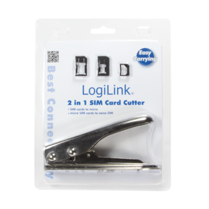 Logilink Logilink | 2 in 1 SIM Card Cutter | *For cutting of SIM cards into micro and nano format*Material: Stainless iron*For easy cutting of SIM cards*2x Nano-SIM cards, 1x Micro SIM Card*Adapter and 1x SIM card pin included*Color: Silver/Chrome WZ0026