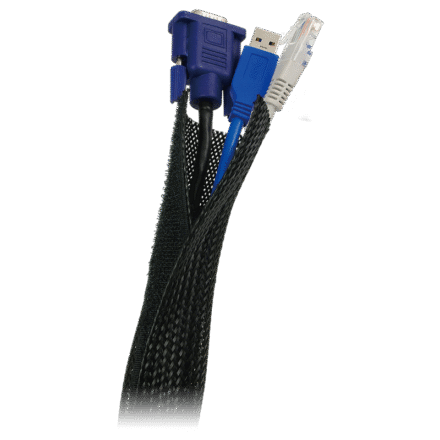 Logilink Cable Flex Wrap | KAB0006 | Flexible and soft cable conduit. Bundles and protects cables reliably. Cut to the required length. Velcro fastener. With flame-retardant feature. Bundle Diameter 32 mm. | Black | 1.8 m KAB0006