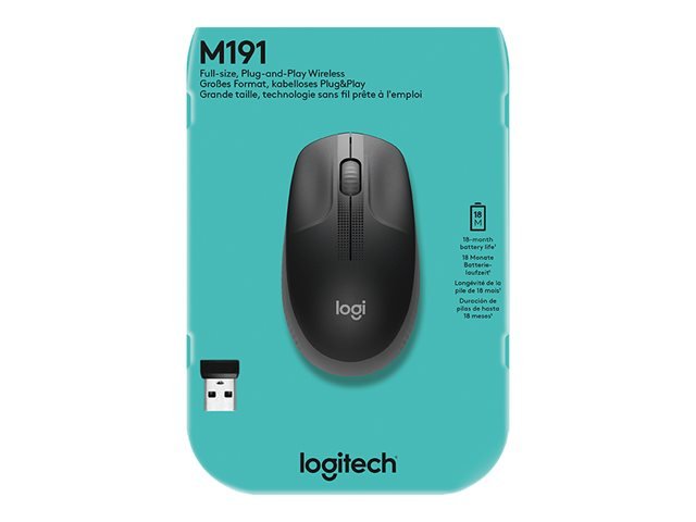 Logitech Logitech | Full size Mouse | M190 | Wireless | USB | Charcoal 910-005905