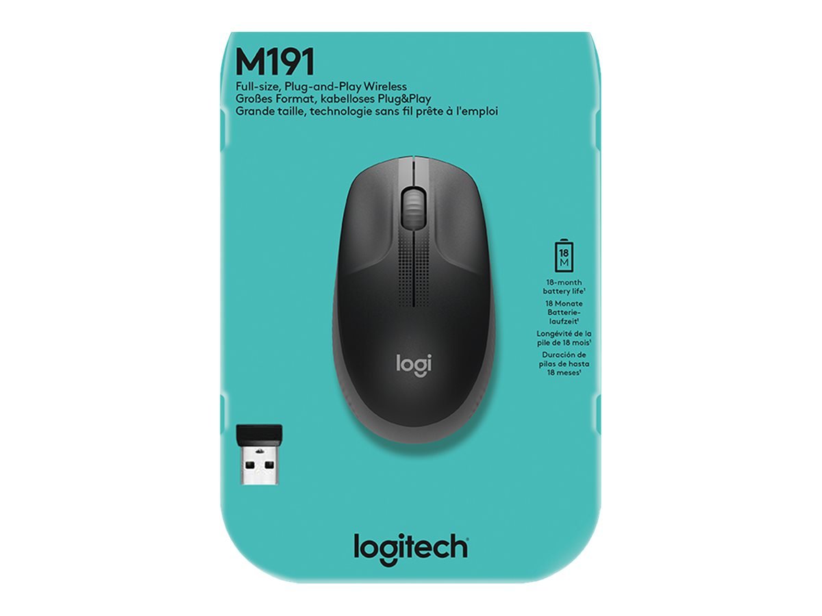 Logitech Logitech | Full size Mouse | M190 | Wireless | USB | Charcoal 910-005905