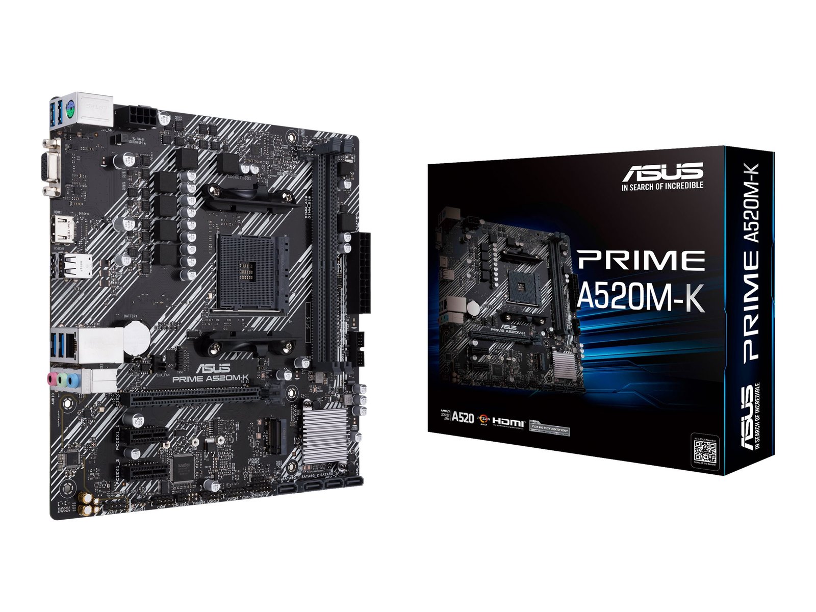 Asus Asus | PRIME A520M-K | Processor family AMD | Processor socket AM4 | DDR4 | Memory slots 2 | Supported hard disk drive interfaces M.2, SATA | Number of SATA connectors 4 | Chipset AMD A | Micro ATX 90MB1500-M0EAY0