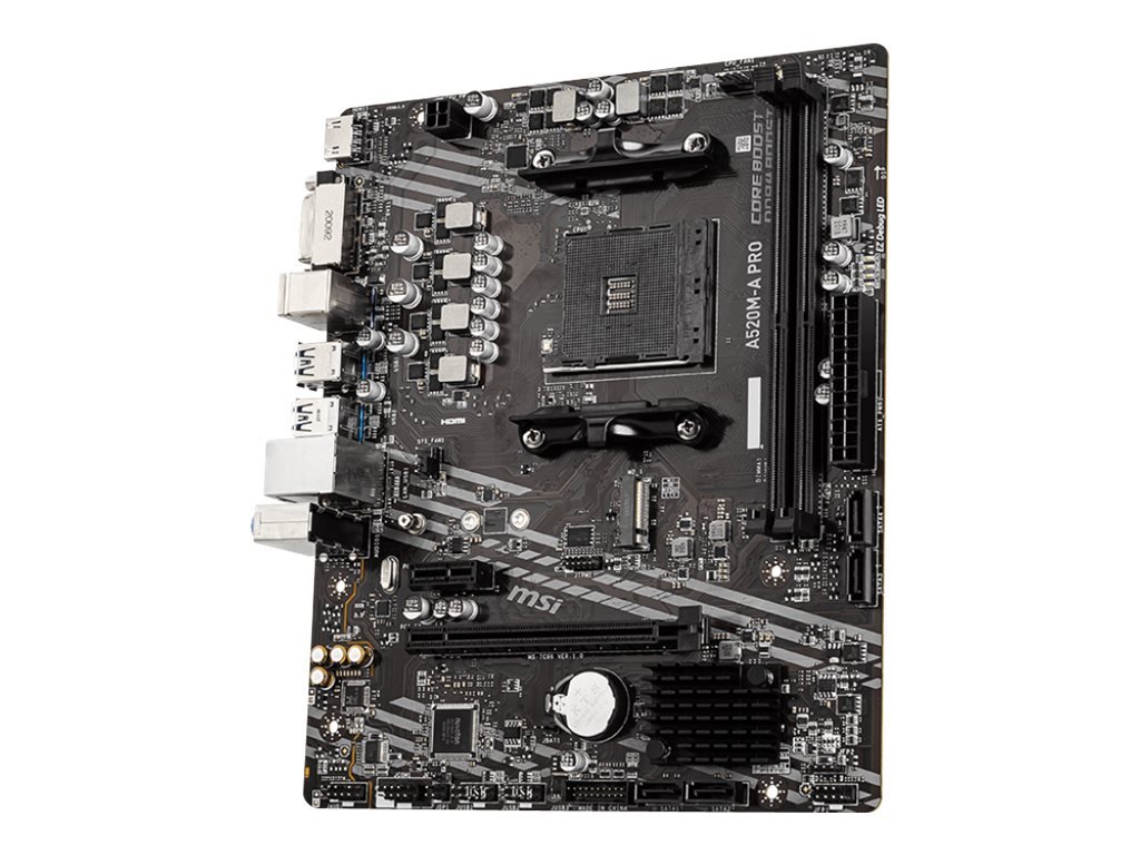 MSI MSI | A520M-A PRO | Processor family AMD | Processor socket AM4 | DDR4 | Memory slots 2 | Chipset AMD A | Micro ATX A520M-A PRO
