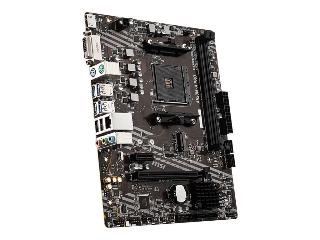 MSI MSI | A520M-A PRO | Processor family AMD | Processor socket AM4 | DDR4 | Memory slots 2 | Chipset AMD A | Micro ATX A520M-A PRO