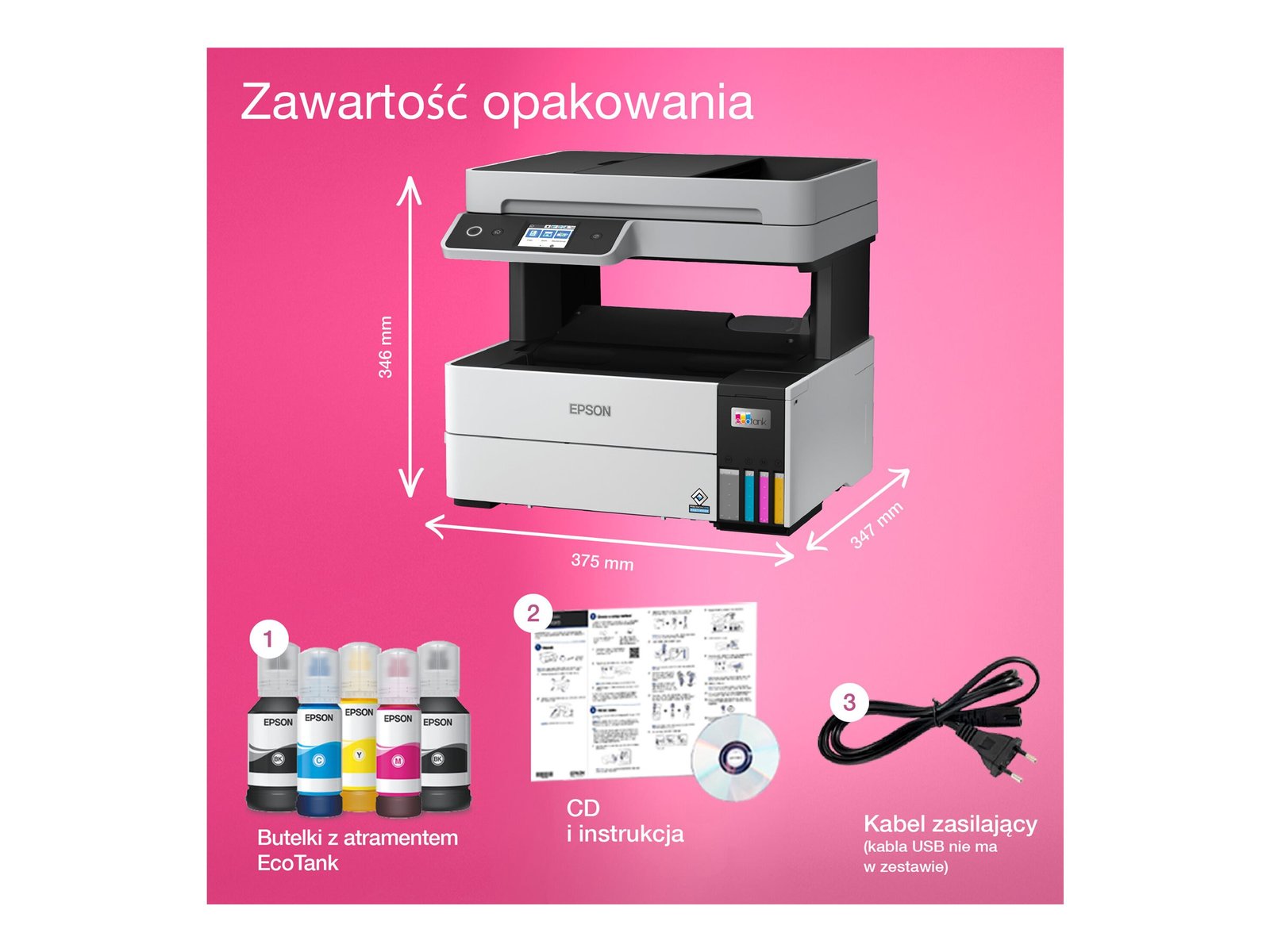 Epson Epson Multifunctional printer | EcoTank L6460 | Inkjet | Colour | 3-in-1 | Wi-Fi | Black and white C11CJ89403