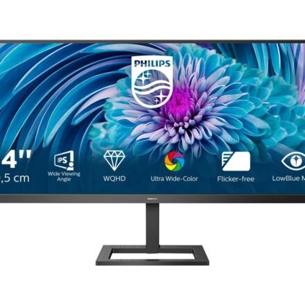 Philips Philips | UltraWide LCD monitor | 345E2AE | 34 " | IPS | WQHD | 21:9 | 75 Hz | 4 ms | 3440 x 1440 pixels | 300 cd/m² | HDMI ports quantity 2 | Black 345E2AE/00