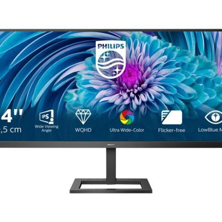 Philips Philips | UltraWide LCD monitor | 345E2AE | 34 " | IPS | WQHD | 21:9 | 75 Hz | 4 ms | 3440 x 1440 pixels | 300 cd/m² | HDMI ports quantity 2 | Black 345E2AE/00