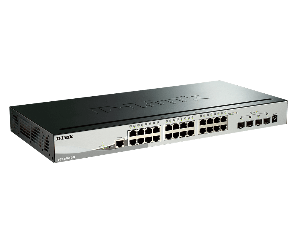 D-Link D-Link | Stackable Smart Managed Switch with 10G Uplinks | DGS-1510-28X/E | Managed L2 | Rackmountable | Gigabit Ethernet (copper) ports quantity 24 DGS-1510-28X/E