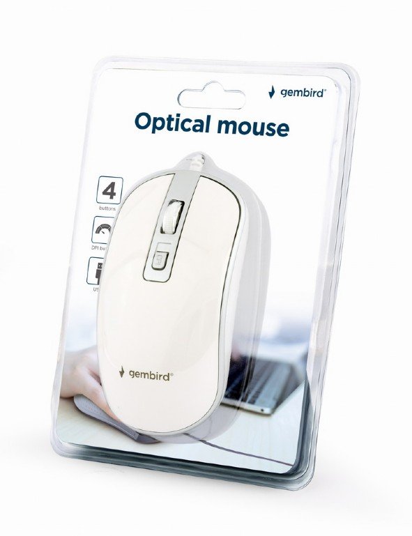 Gembird Gembird | Optical USB mouse | MUS-4B-06-WS | Optical mouse | White/Silver MUS-4B-06-WS