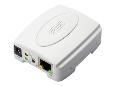 Digitus Digitus | USB Print Server, 1-Port 1x RJ45, 1x USB A, USB 2.0 | DN-13003-2 | White DN-13003-2