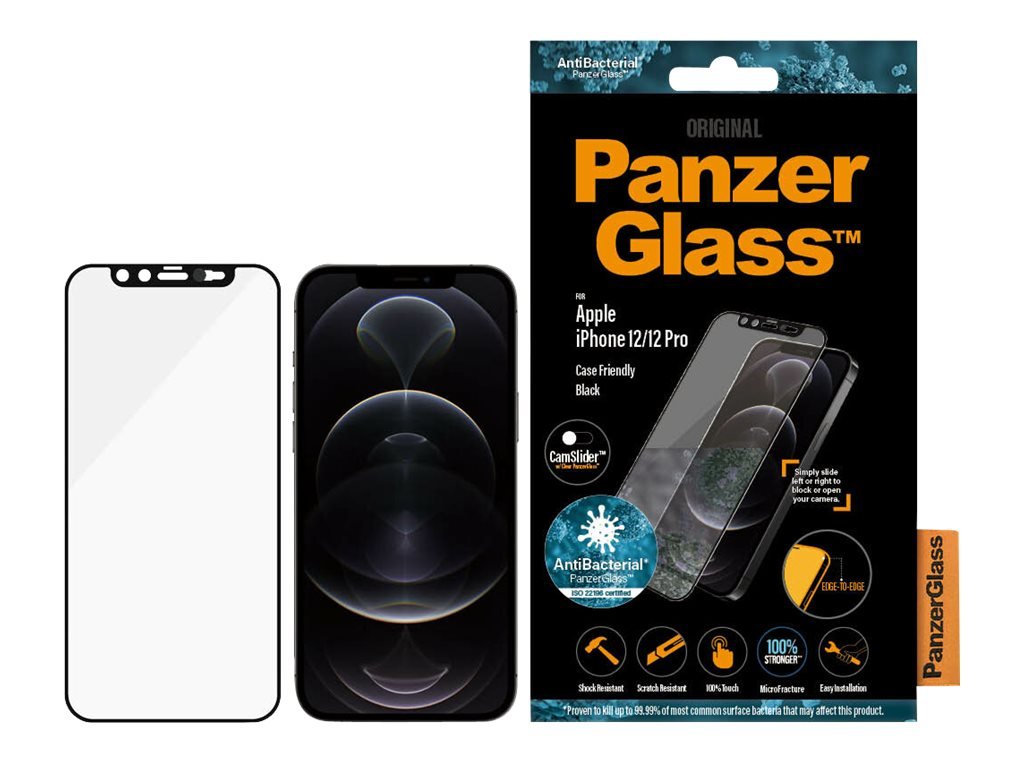 PanzerGlass PanzerGlass | CamSlider AB | Apple | iPhone 12/12 Pro | Tempered glass | Black | Case friendly | Privacy glass 2714