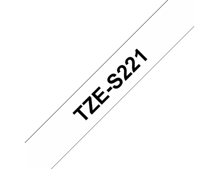 Brother Brother | TZe-S221 Strong Adhesive Laminated Tape | Black on White | TZe | 8 m | 9 cm tzes221