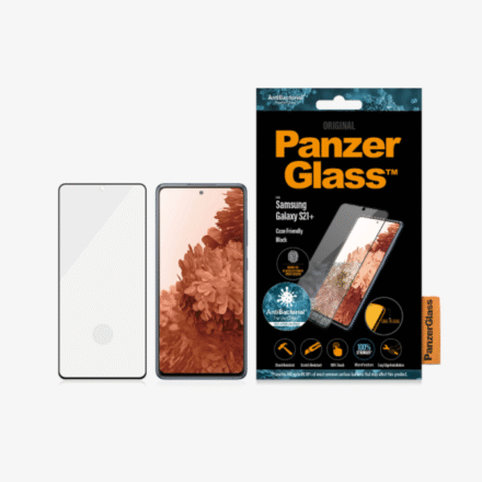 PanzerGlass PanzerGlass | Samsung | Galaxy S21+ Series | Antibacterial glass | Black | Case Friendly, Compatible with the in-screen fingerprint reader | Antifingerprint screen protector 7257