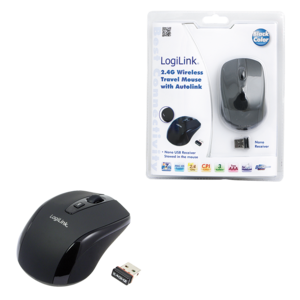 Logilink Logilink | Maus optisch Funk 2.4 GHz | 2.4GH wireless mini mouse with autolink | wireless | Black ID0031