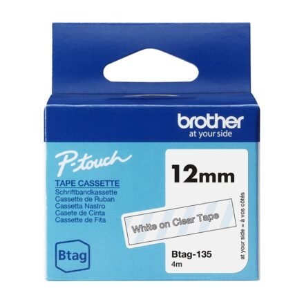 Brother Brother BTAG-135 | White on Clear | Btag BTAG135