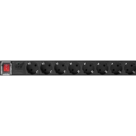 Lanberg Lanberg Power Distribution unit (PDU) 19" 1U 16A 2m 8X Schuko oulets | PDU-08F-0200-BK PDU-08F-0200-BK