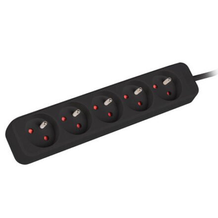 Lanberg Lanberg Cable Power Strip, 5X French Outlets Quality-Grade Copper, 1.5 m | PS0-05E-0150-BK PS0-05E-0150-BK
