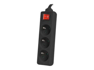 Lanberg Lanberg Cable Power Strip, 3X French Outlets with Switch, Quality-Grade Copper, 3 m | PS1-03E-0300-BK PS1-03E-0300-BK