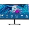 Philips Philips | UltraWide LCD Monitor | 346E2CUAE | 34 " | VA | WQHD | 21:9 | 100 Hz | 4 ms | 3440 x 1440 | 300 cd/m² | HDMI ports quantity 1 | Black | Warranty 36 month(s) 346E2CUAE/00