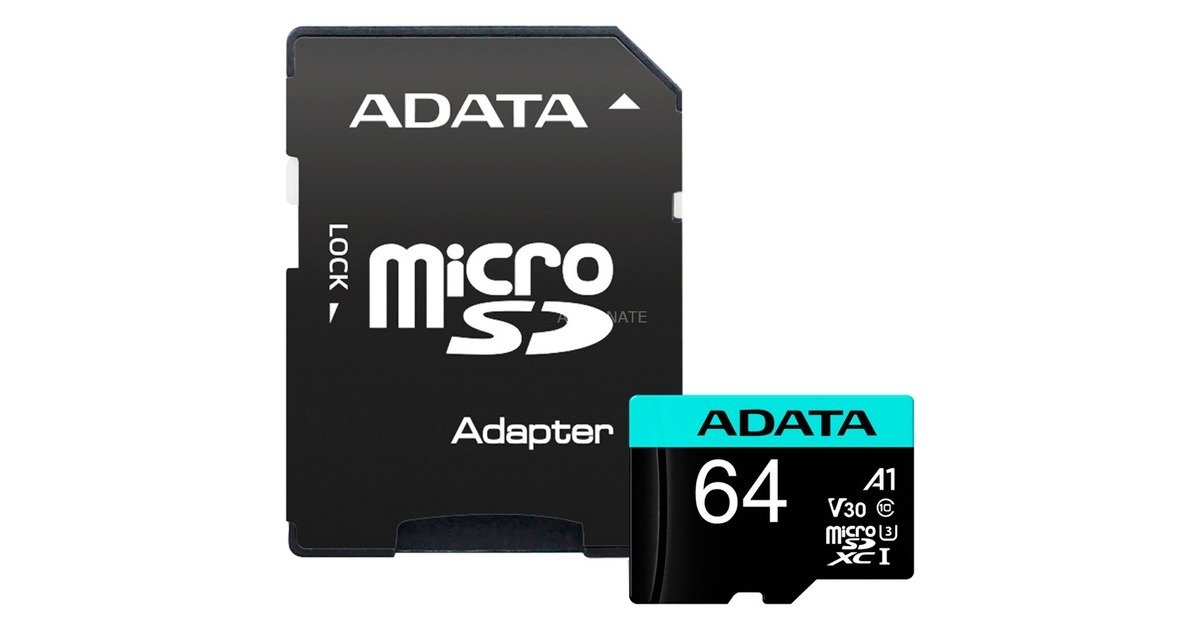 ADATA ADATA | Premier Pro UHS-I U3 V30S | 64 GB | MicroSDXC | Flash memory class 10 | Adapter AUSDX64GUI3V30SA2-RA1