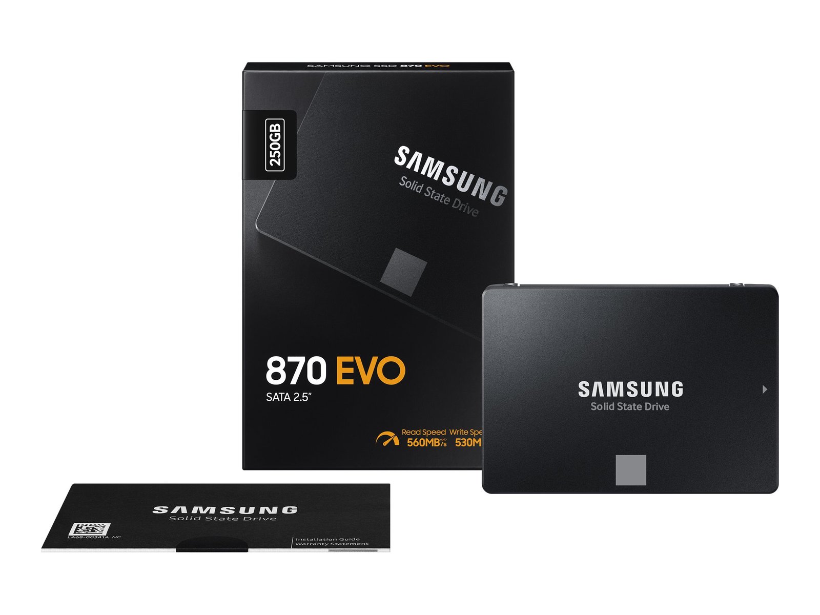 Samsung Samsung | SSD | 870 EVO | 250 GB | SSD form factor 2.5" | Solid-state drive interface SATA III | Read speed 560 MB/s | Write speed 530 MB/s MZ-77E250B/EU